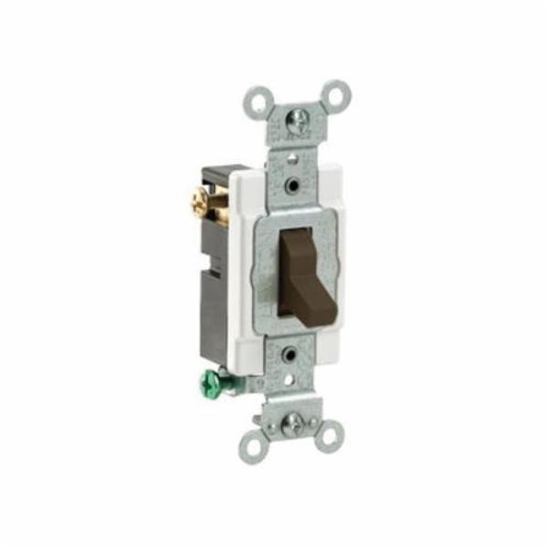 Leviton Wall Switch, 3-Way, Side, 120/277V, 15A, Brn CS315-2